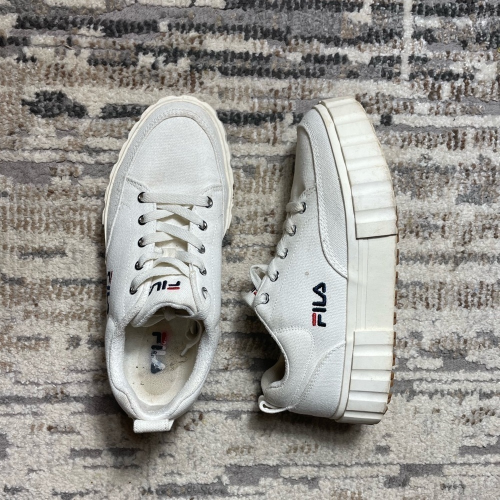 Fila Sandblast White Platform Sneakers Size 7.5 - Picture 15 of 16